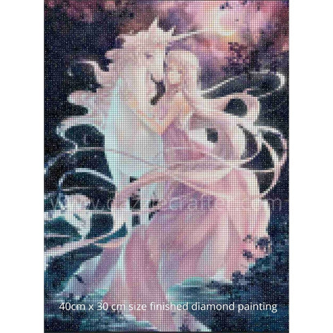 Image of PRETTY GIRL WITH UNICORN Diamond Painting Kit - DAZZLE CRAFTER
